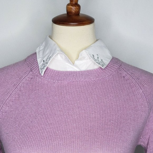 VERA WANG Princess Purple L/S Layered Look Top - Picture 5 of 7